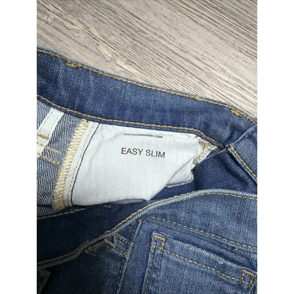 Seven 7 FOR ALL MANKIND~Easy Slim/High Rise/Floral Print Distressed Jeans Sz 26